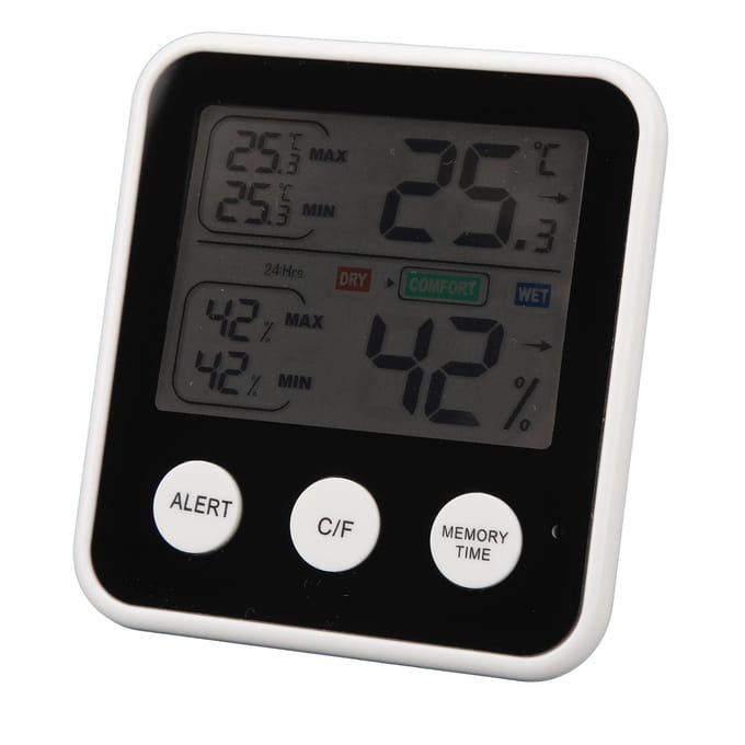 LCD Digitale Display Thermometer Hygrometer Temperatuur Vochtigheid Meter Hygrothermograaf Zwart black