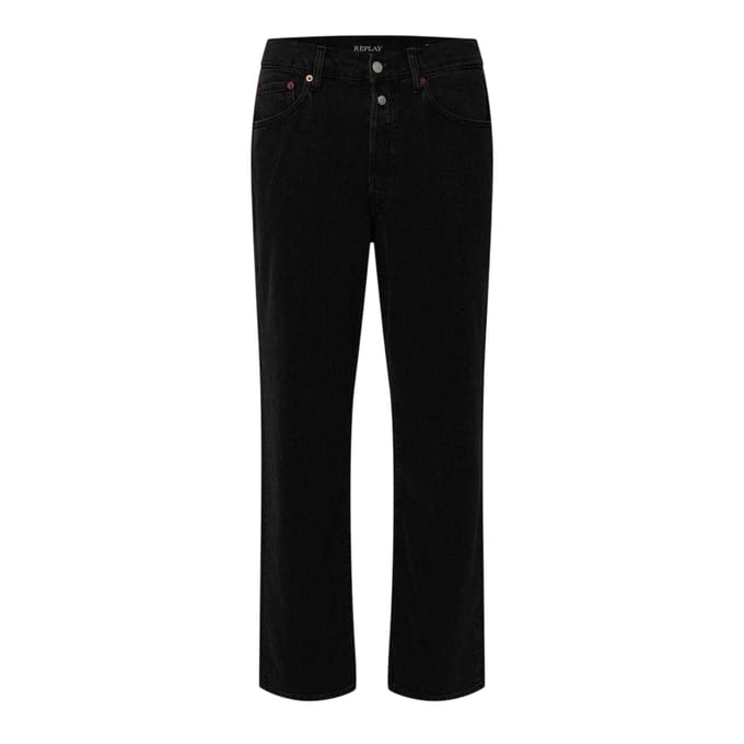 Replay Heren 9zero1 denimjeans met rechte pijpen (Zwart)