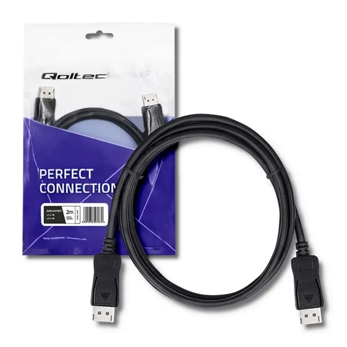 Qoltec DisplayPort v1.4 mannelijk |   DisplayPort v1.4 mannelijk |   8K |   2m