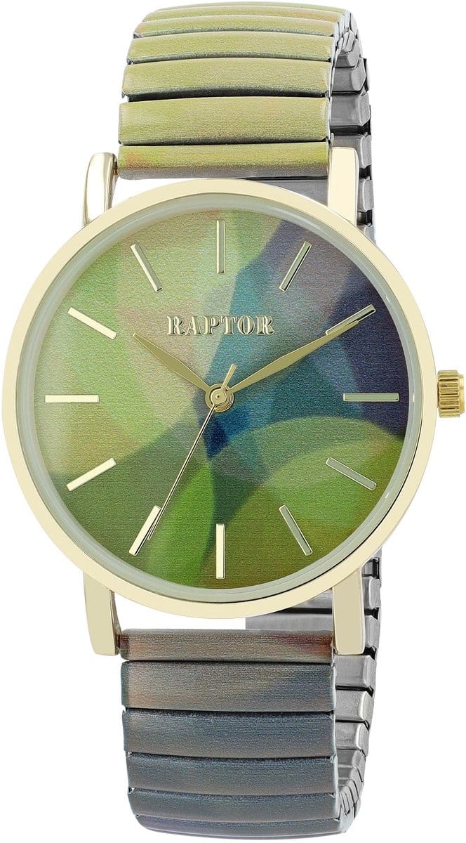 Raptor Herenhorloge siliconen JW20204 met echte leren band, 5ATM, basic, modern, zakelijk