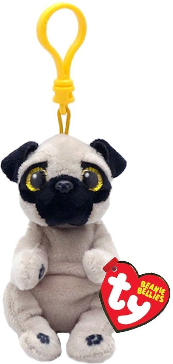 TY Beanie Babies Bellies Clip Knuffel Hond Izzy 10 cm