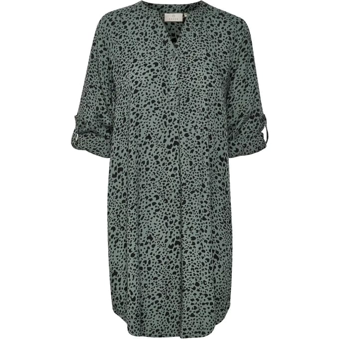 Jurk Regular fit black green