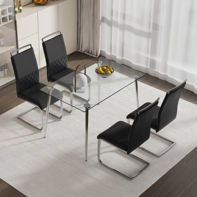 REDOM - Stoel - Ergonomisch En Gestoffeerd - Modern - Metaal - Zwart