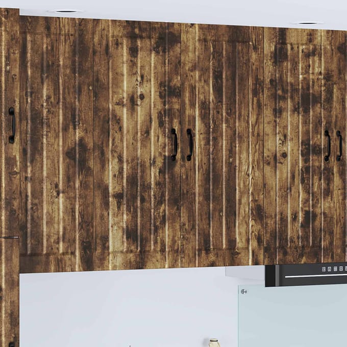 vidaXL - Wandkast - LUCCA - Gerookt - eiken - 80 - x - 31 - x - 100 - cm - Bewerkt - hout