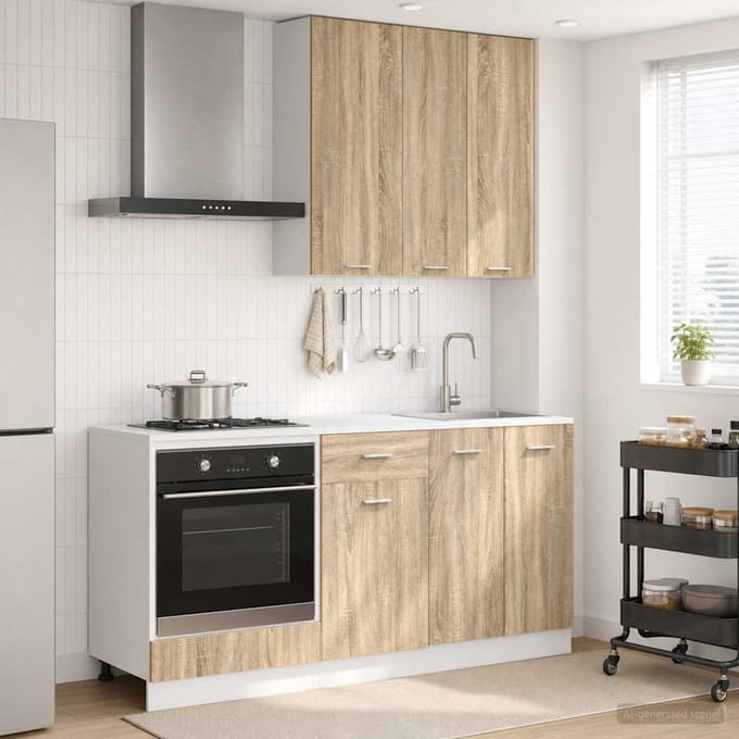 vidaXL - Keukenblok - LYON - 5 - st - Sonoma - Eiken - Bewerkt - hout