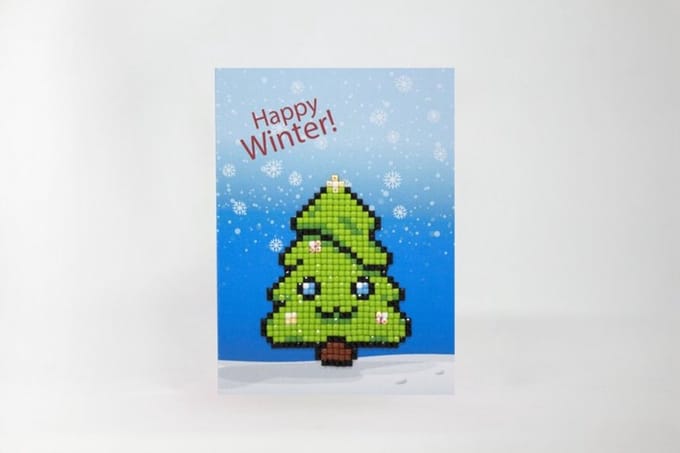 Diamond Painting Happy Winter wenskaart