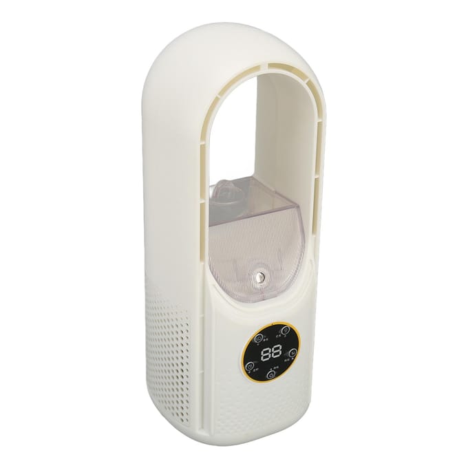 Bladeloze Ventilator Zes Snelheden Bureauventilator LED Verlichting Luchtbevochtiger Koeler Huis Kantoor Timer Koeling white