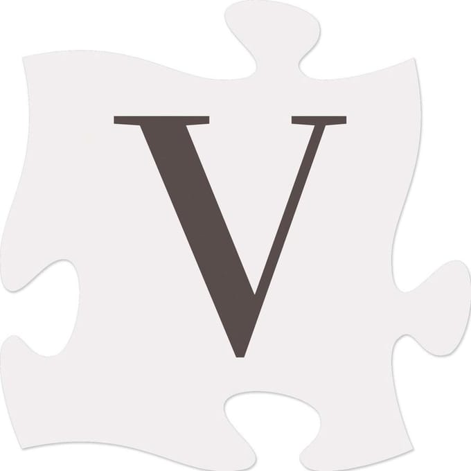 Puzzelstuk 15cm Letter V