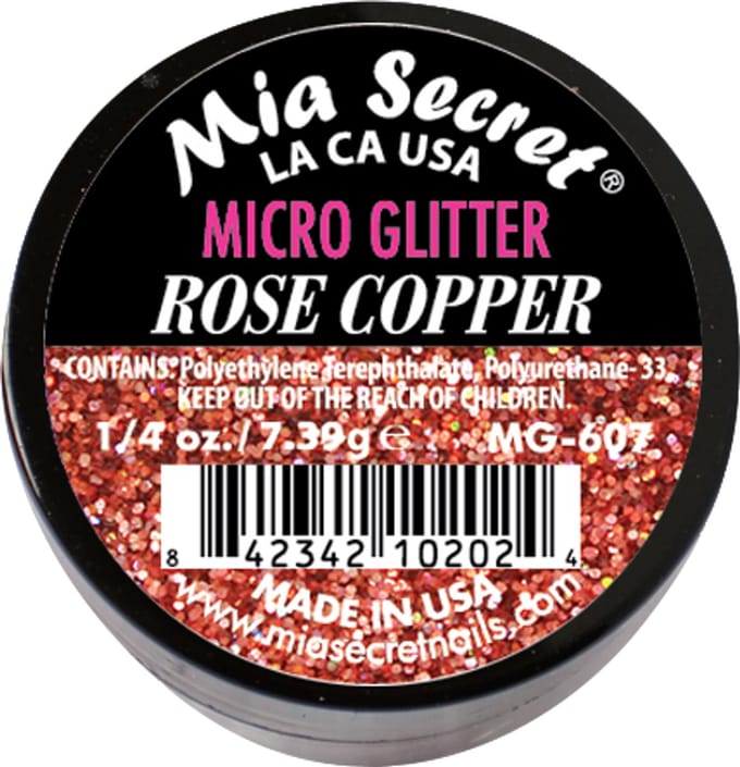Micro Glitter Acrylpoeder Rose Copper