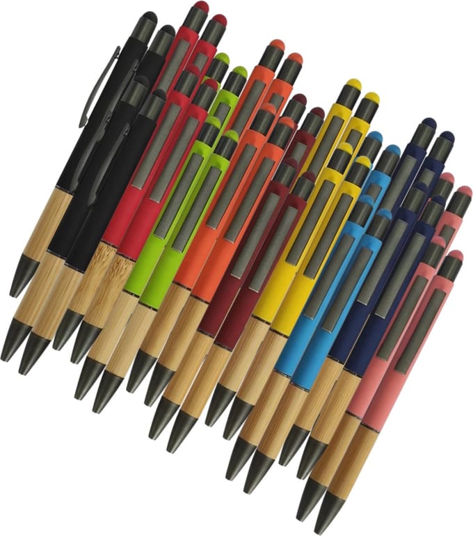50 Bamboe Stylus Pennen - Random Gekleurd