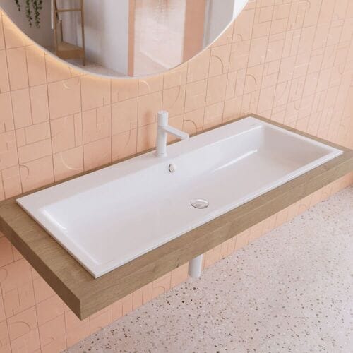 Kaldewei PURO built-in washbasin 3169 with 1 tap hole, 120 cm 907106013001
