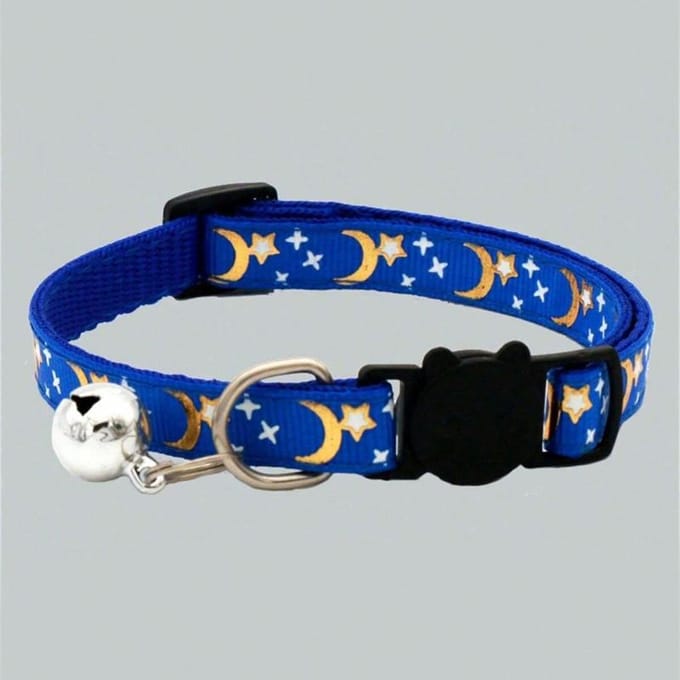 1 stuks Ster Maan Kat & Hond Halsband met Reflecterende Gesp one-size