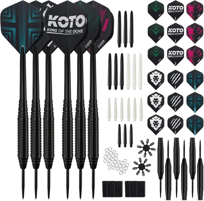 Complete Dartset met 2 Steeltip Darts en 90 Accessoires