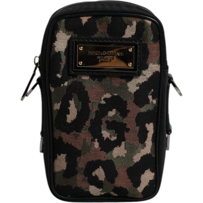 Multicolor Luipaard Jacquard Logo Plaque Nekriem Tas