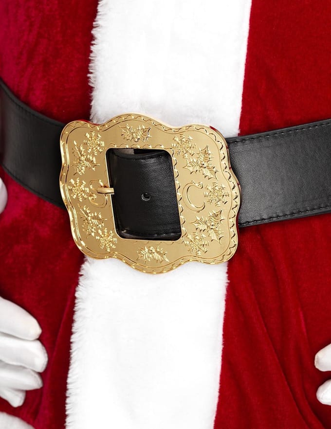 Smiffys - Deluxe Santa Kostuum Riem - Zwart