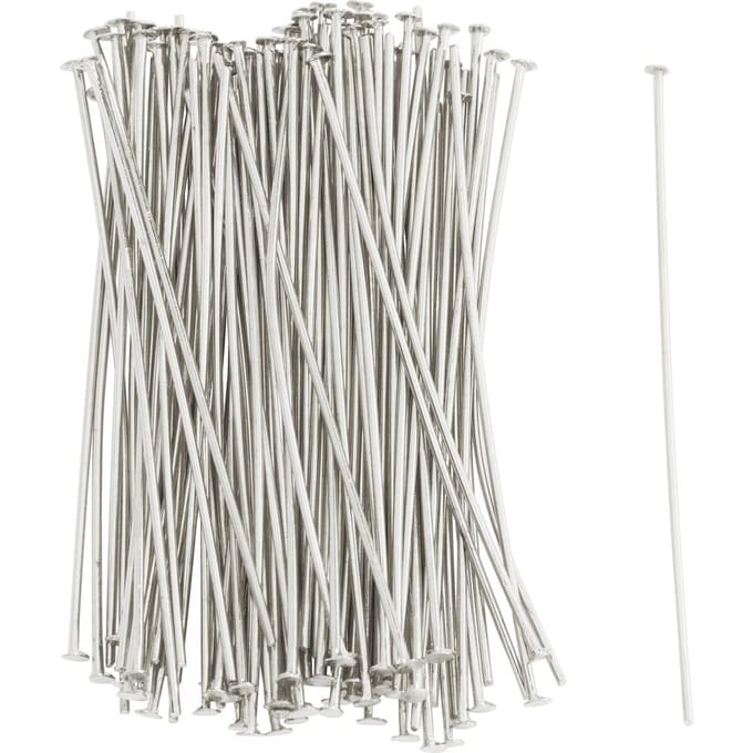 Prismastifte met plaat, 100 st., 45 mm - verzilverd