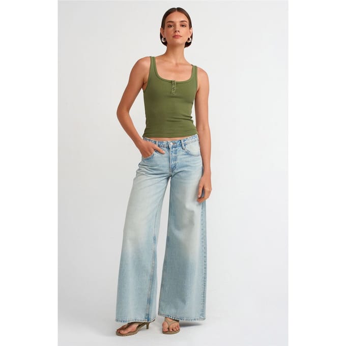 Mouwloze Slim-fit Jersey Blouse