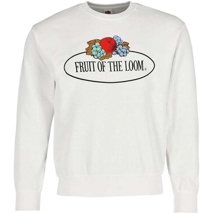 Fruit of the Loom Heren Vintage Sweatshirt met logoprint (Wit)