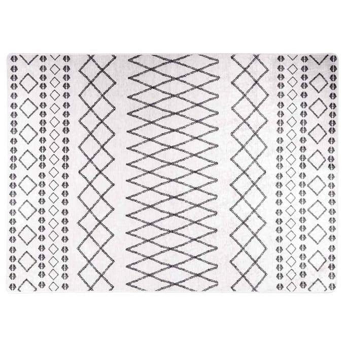 vidaXL - Vloerkleed - wasbaar - 120x180 - cm - zwart - en - wit