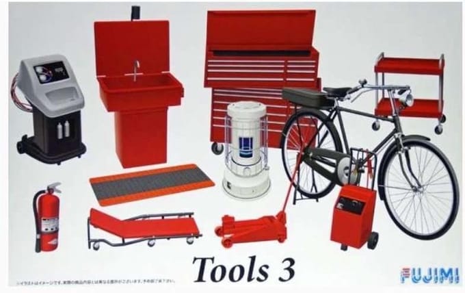 Fujimi Modelbouwpakket Militaire voertuigen - 113739 Garage - Tool Series Tools No. 3 Plastic - 1:24 - Modelbouw