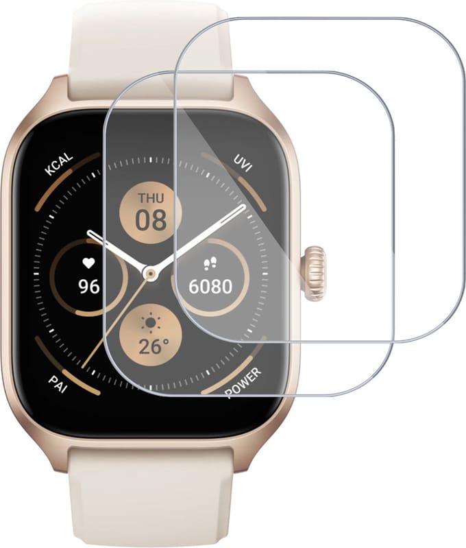 2x Screenprotector geschikt voor Amazfit GTS 4 - Folie Screen Protector geschikt voor Amazfit GTS 4