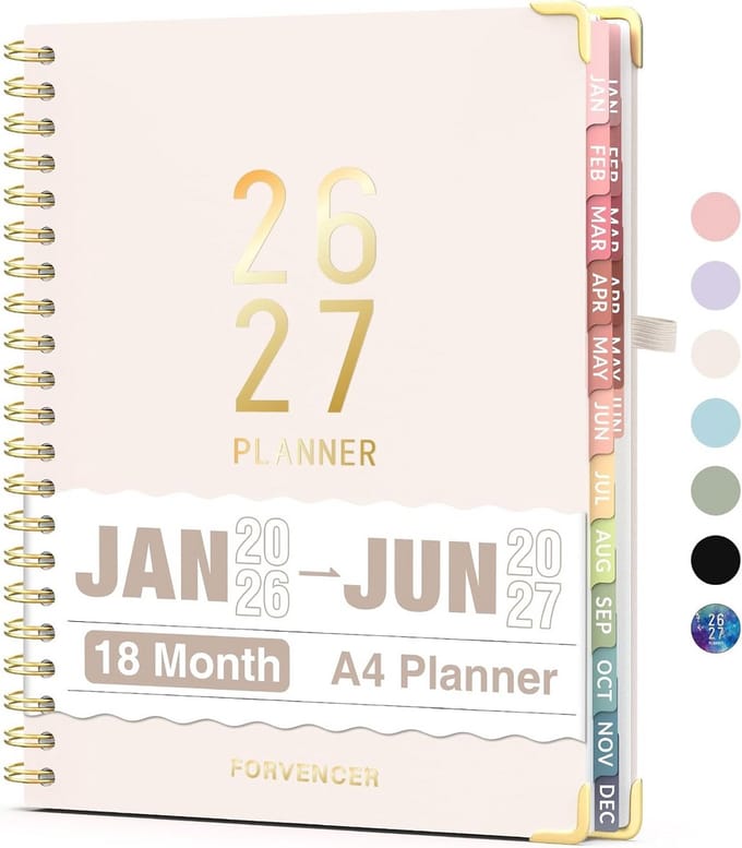 Academische Planner 18 Maanden 2025-2026, Week- en Maandplanner Groots