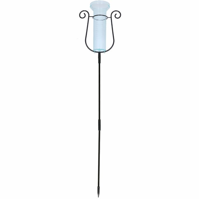 Bellatio design Regenmeter - 75 cm - groen met zwart - stevige aardpin