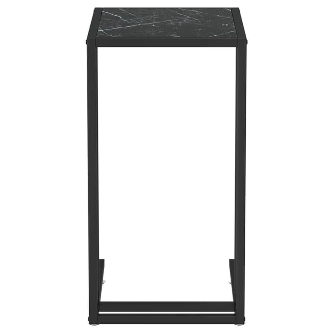 vidaXL - Computer - bijzettafel - 50x35x65 - cm - gehard - glas - zwartmarmerkleurig