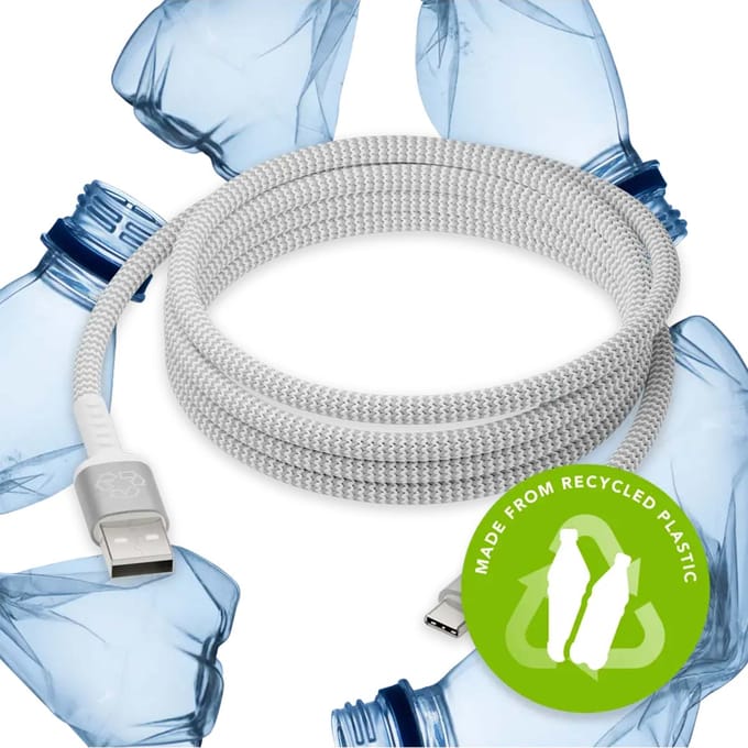 dbramante1928 re-charge - Braided oplaadkabel - USB-A naar geschikt voor Lightning - 2,5 meter - Wit