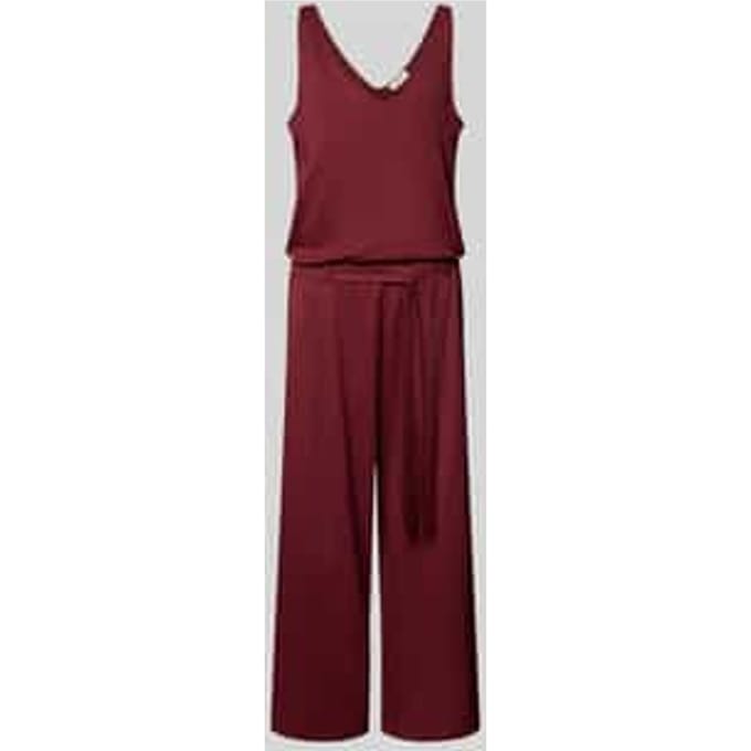 regular fit jumpsuit met strikceintuur van katoenmix