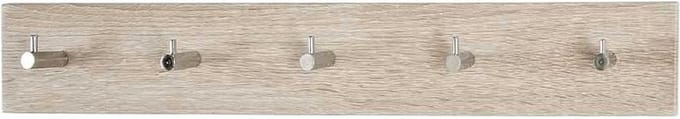 Wandkapstok – Eiken MDF – Keerbaar met edelstalen haken – 57x5x8 cm – Modern en natuurlijk
