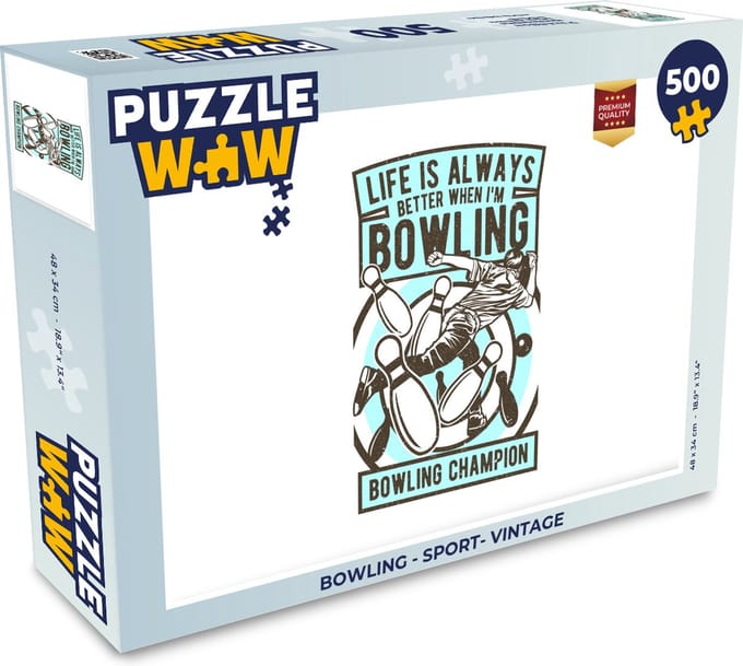 Puzzel Bowling - Sport- Vintage - Legpuzzel - Puzzel 500 stukjes