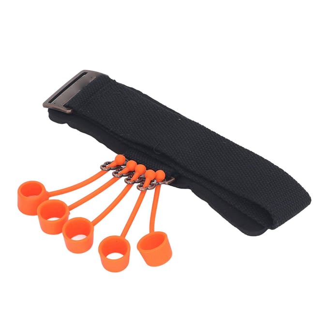 Vingerversterker Verbeter Flexibiliteit Handgriptraining met 5 Vervangbare Ringen 75lbs red