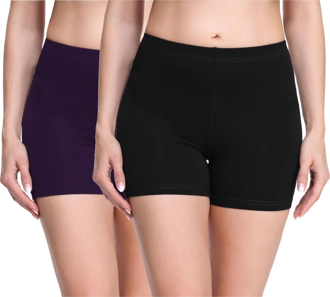 Merry Style Dames Leggings - Shorts - Korte - Viscose - Wielershorts - 2Pack - MS-MS10-283-LE-2P - Zwart/Pruim (2Pack) - M