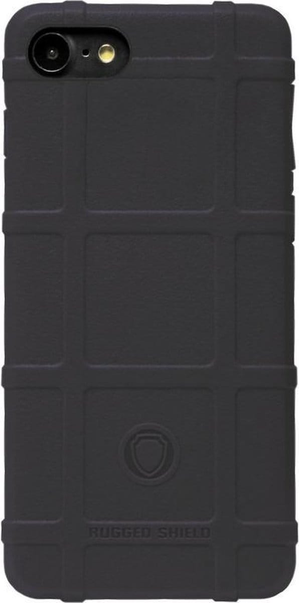 RUGGED SHIELD Rubber Bumper Case Hoesje Geschikt voor iPhone 8 Plus/ 7 Plus - Zwart