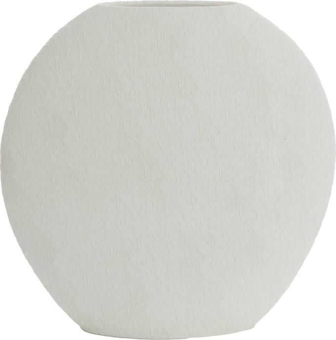 Sfeervolle witte kunststof vaas Light & Living Renda