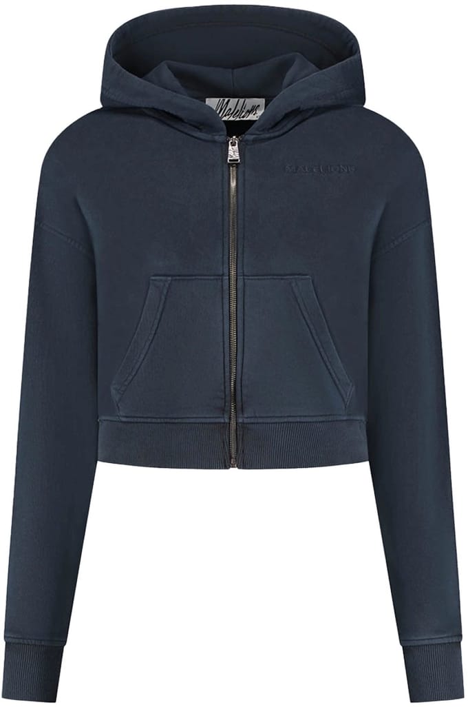 Malelions cropped zip hoodie in de kleur blauw.