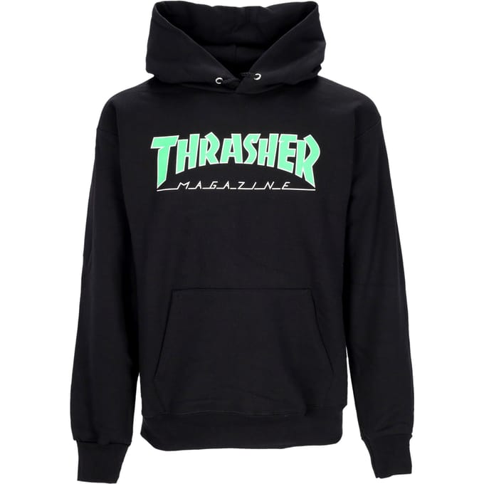 Heren Outlined Hoodie Zwart/groen