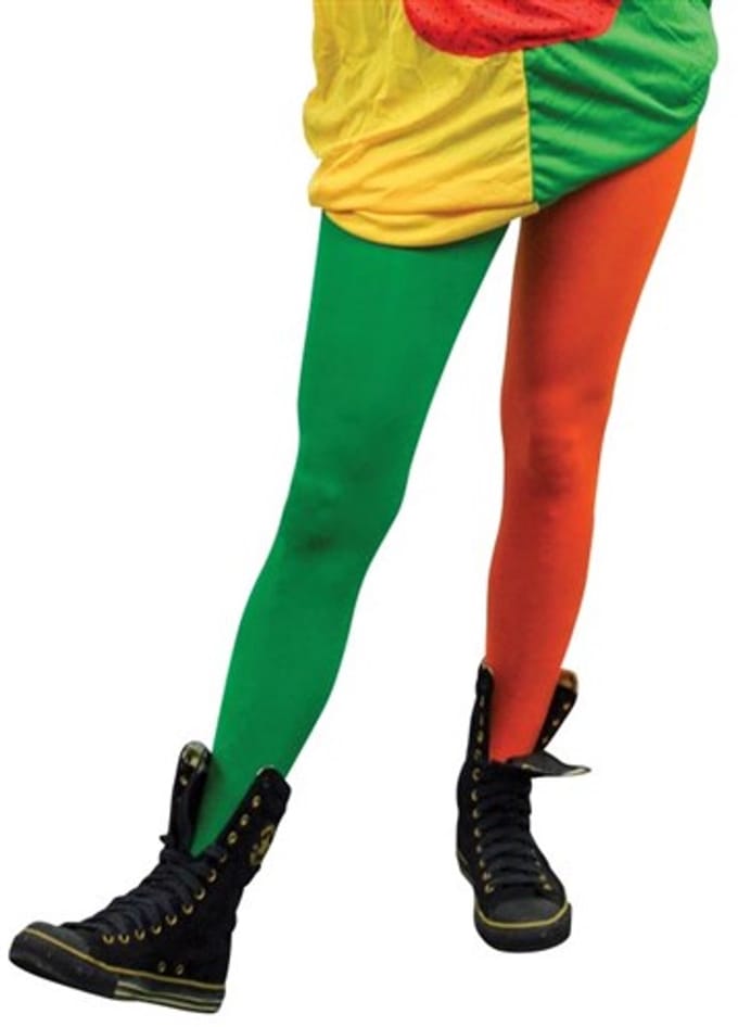 Panty Oranje-Groen - Verkleedkleding - Maat S
