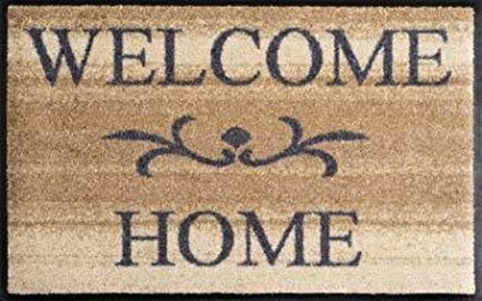 Kleen-Tex Deurmat Wash & Dry Welcome Home - 50 x 75cm - Beige