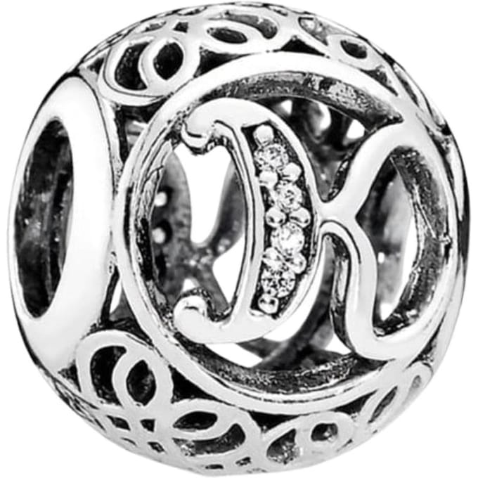 Charms Do Pandora Bedeltje Charms Letter K Mode Aardbei gray