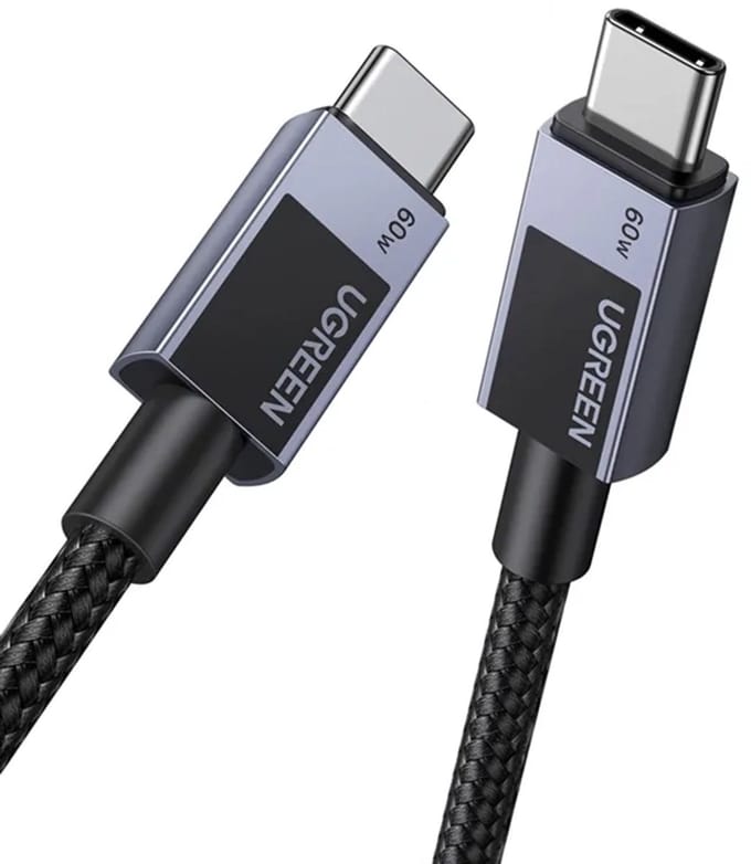 Ugreen L524 Usb-C Naar Usb-C-Kabel, 60 W, Pd, 0,5 M (Grijs)