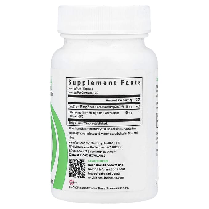 Zink Carnosine, 75Mg, 60 Capsules