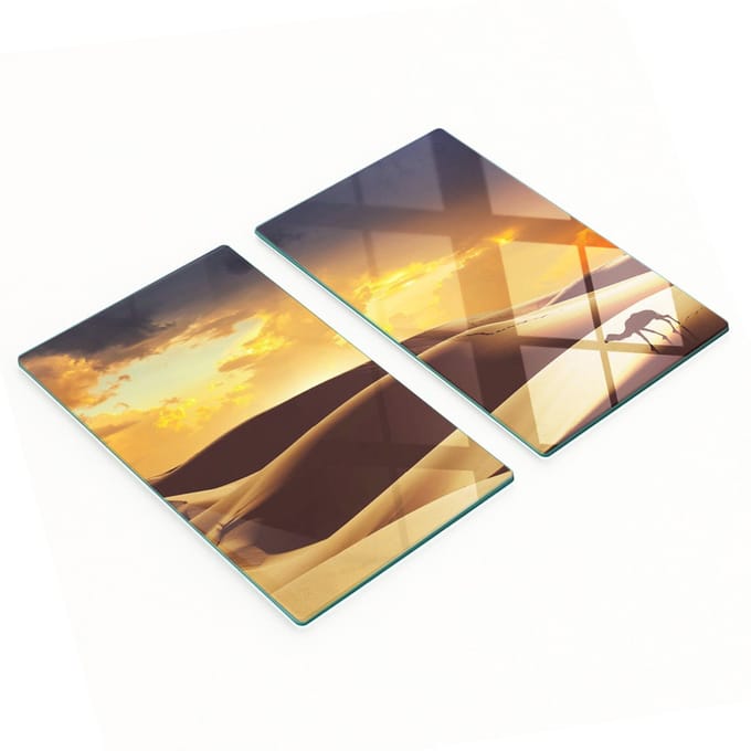 Keukenplanken van gehard glas met afbeeldingen van Saharakamelen, 2x30x52 cm