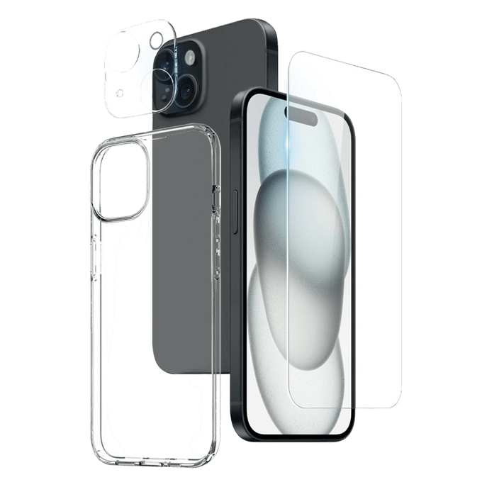 Northjo Apple iPhone 15 Plus All-in-One Protection Pack Transparant