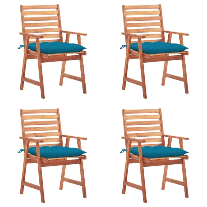 vidaXL - Tuinstoelen - 4 - st - met - kussens - massief - acaciahout
