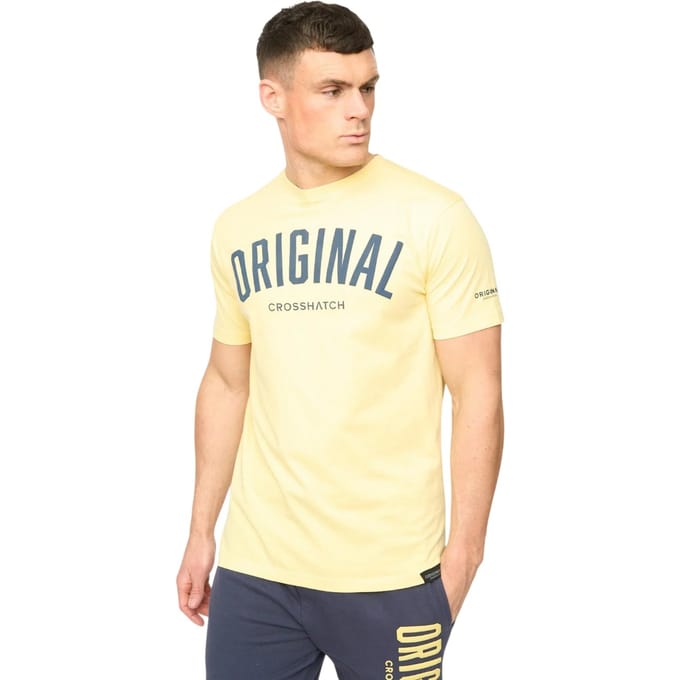 Crosshatch Heren Kensby T-Shirt (Geel)