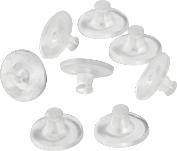 Oorbel achterkant, d 10 mm, transparant, 10 paar/ 1 doos