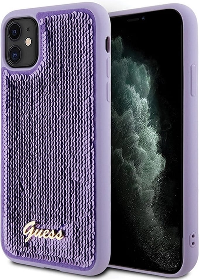 Guess Sequins Back Case - Geschikt voor Apple iPhone 11/XR (6.1") - Paars