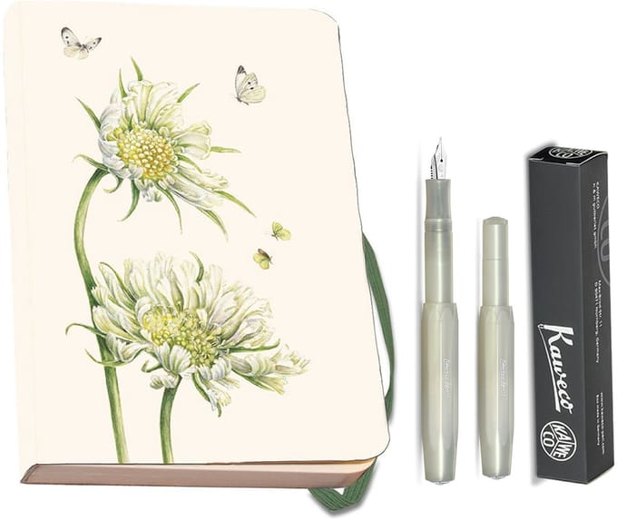 Kaweco - Bekking & Blitz - Schrijfwarenset - NOTEBOOK KLEIN 9,5X15 harde kaft groen - Vulpen Light Green Medium